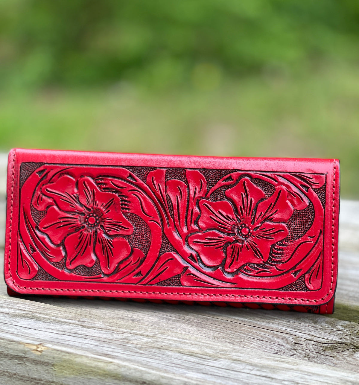 Hand Tooled Leather Wallet, "WALLET" by ALLE