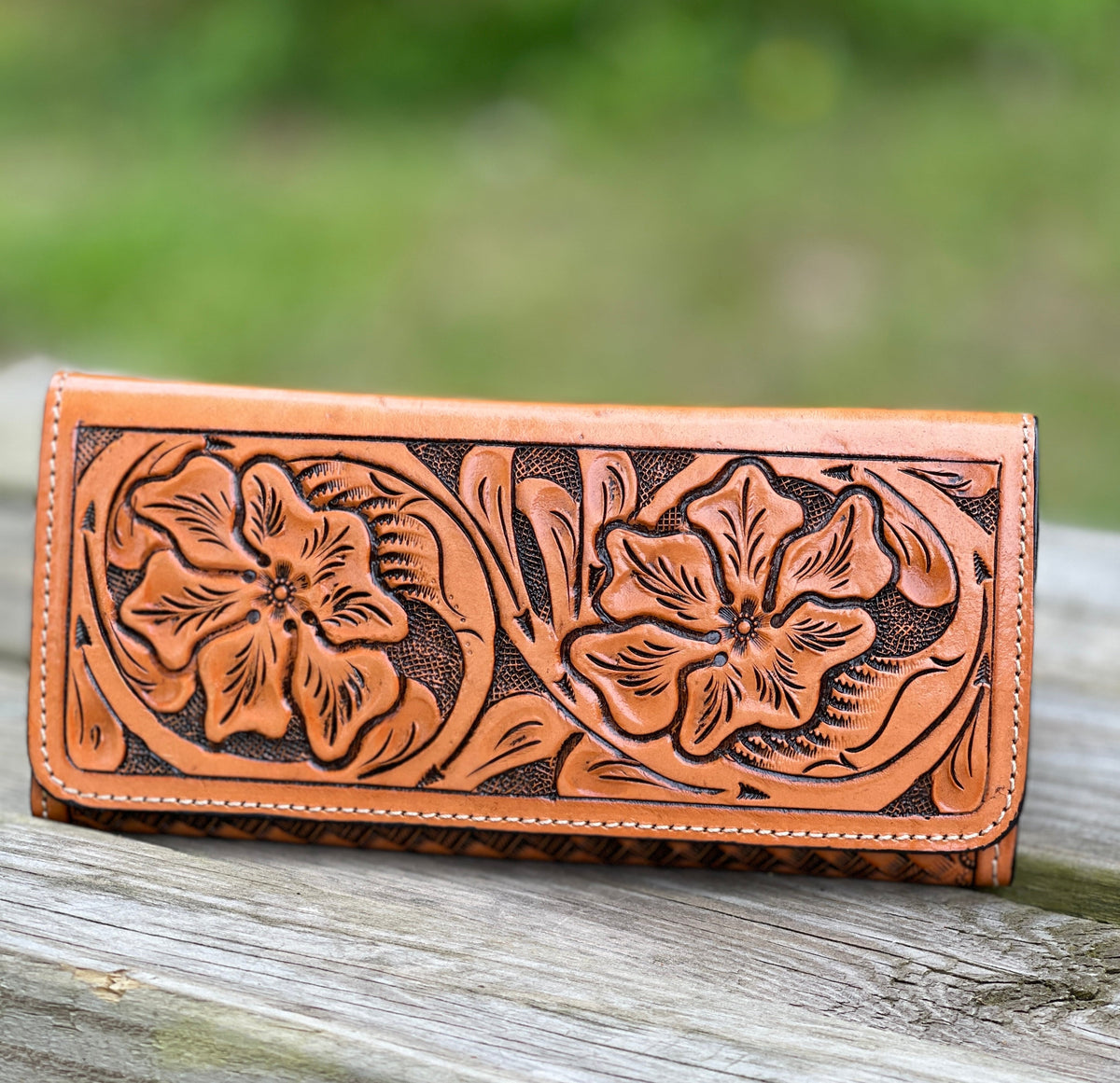 Hand Tooled Leather Wallet, "WALLET" by ALLE