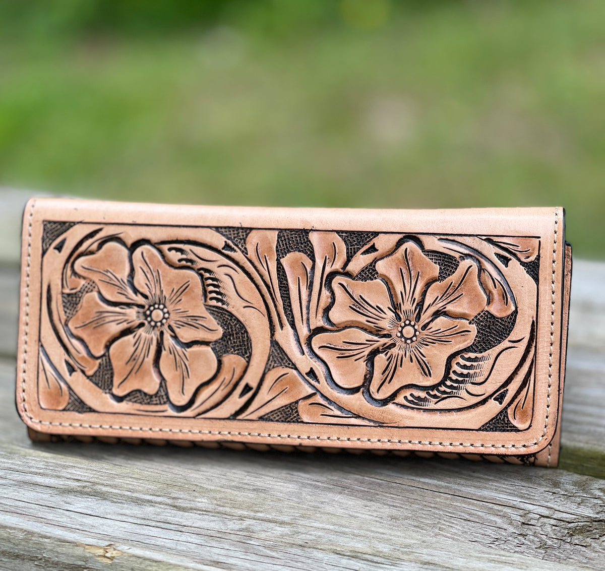 Hand Tooled Leather Wallet, "WALLET" by ALLE