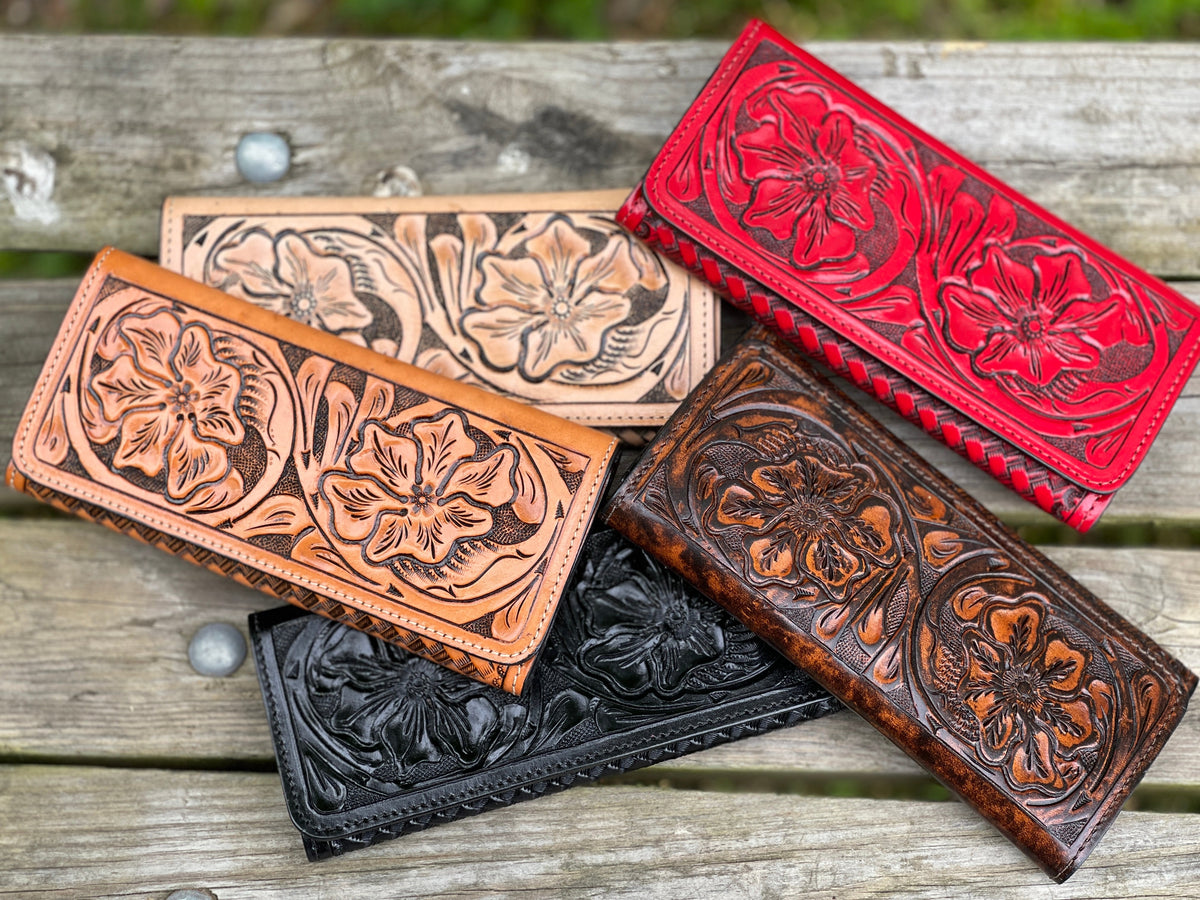 Hand Tooled Leather Wallet, "WALLET" by ALLE