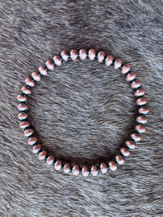Handcrafted Copper 5mm Beaded Stretch Bracelet