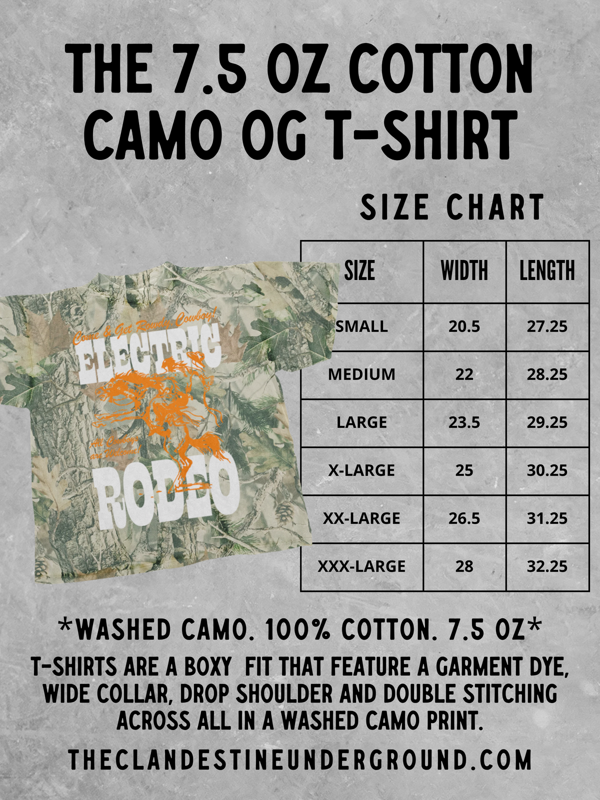 Underground Original Design: American Sweetheart, Camo Western Boxy Cotton TShirt