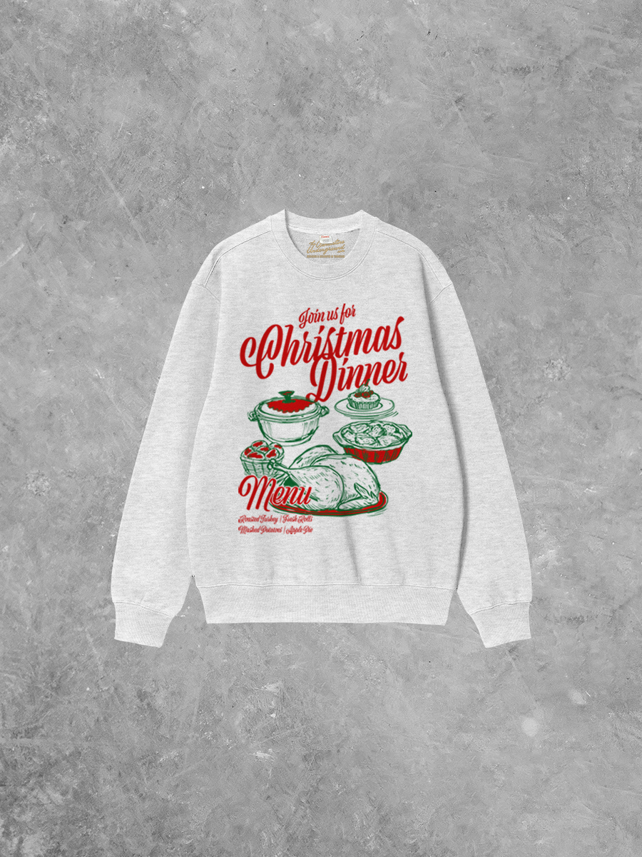 Underground Original Design: Christmas Dinner Boxy Cotton Sweatshirt