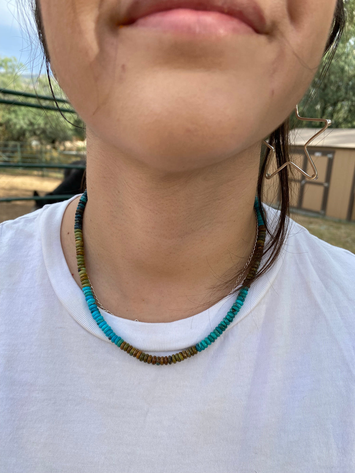 Handcrafted Natural Royston & Kingman Turquoise beaded Necklace 16”