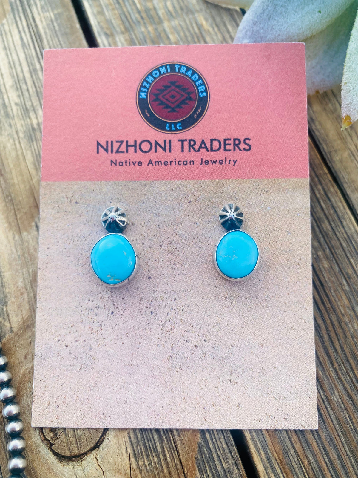 Handcrafted Sleeping Beauty Turquoise & Sterling Silver Cluster Earrings & Pendant Set