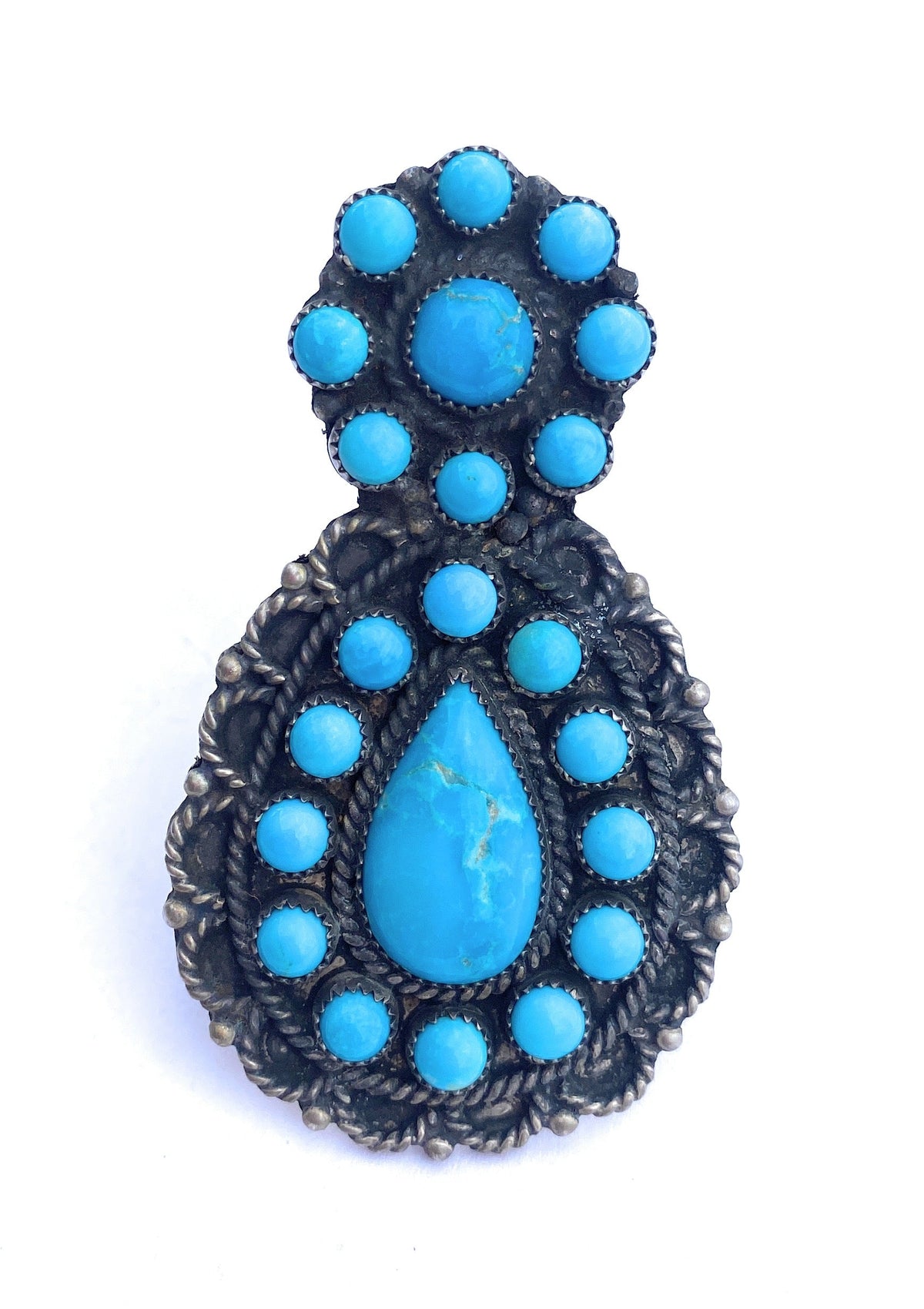 Handcrafted Sleeping Beauty Turquoise & Sterling Silver Statement Ring Size 9.5
