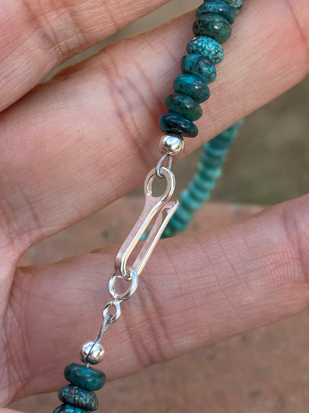 Handcrafted Natural Royston & Kingman Turquoise beaded Necklace 16”