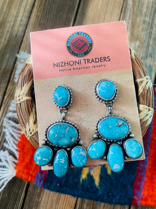 Handcrafted Sterling Silver & Sonoran Mountain Turquoise Dangle Earrings