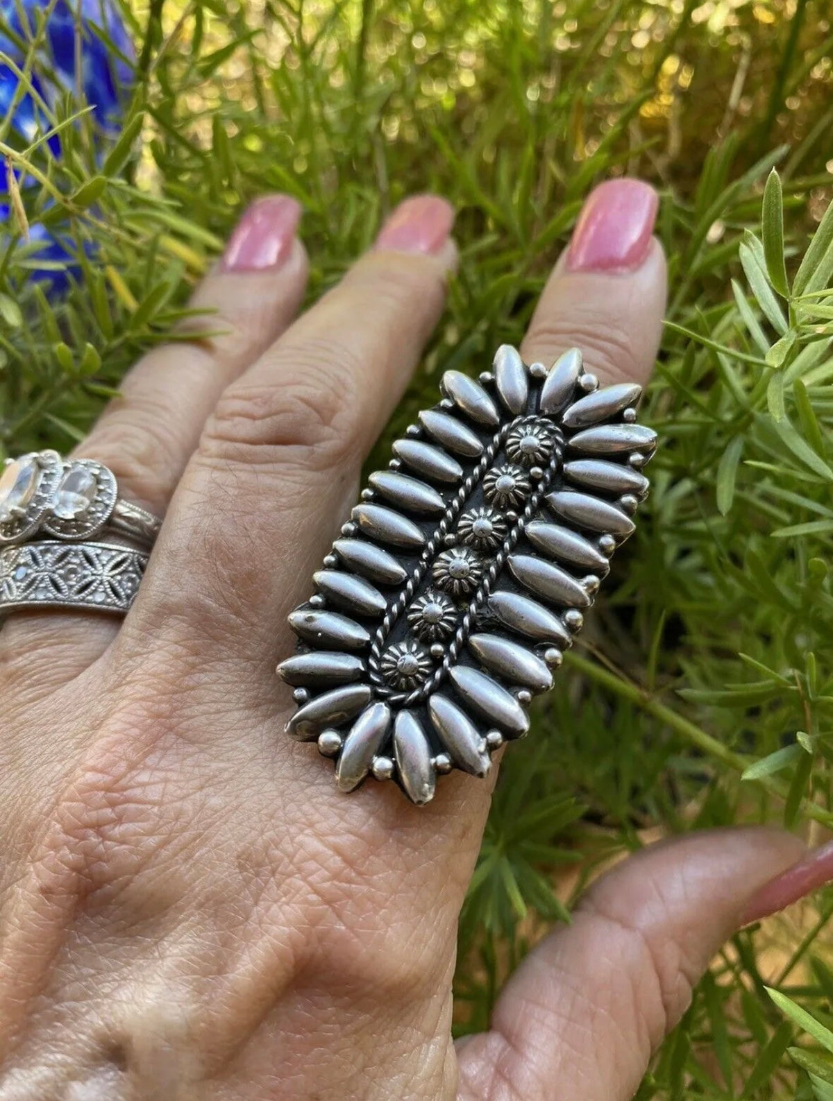 Patrick Yazzie Sterling Silver Hand Stamped Ring