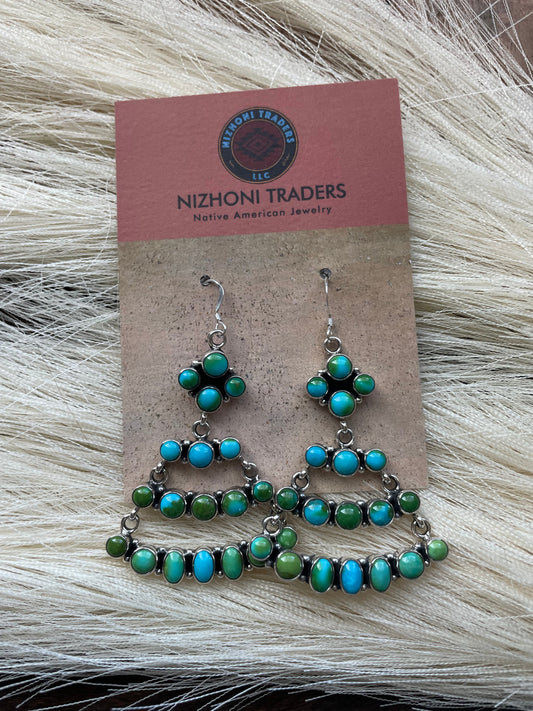 Handcrafted Sterling Silver & Sonoran Mountain Turquoise Dangle Earrings