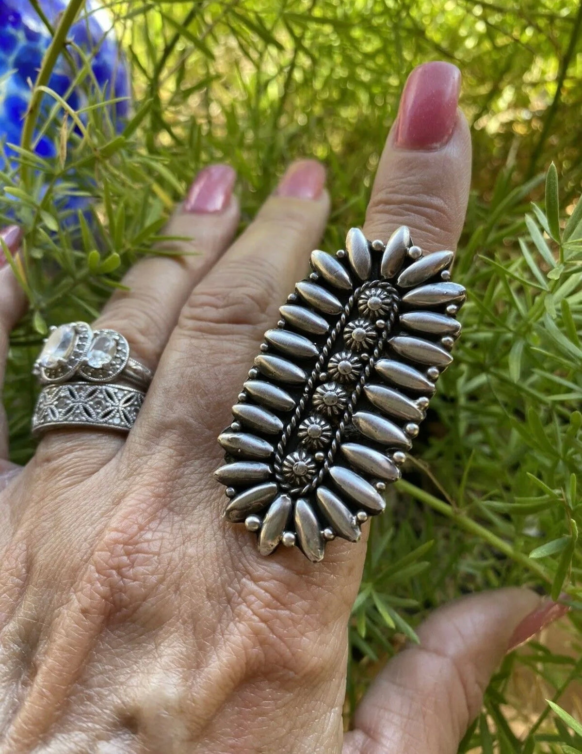 Patrick Yazzie Sterling Silver Hand Stamped Ring