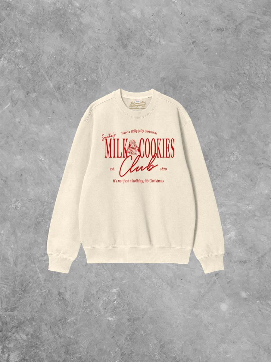 Underground Original Design: Santa's Milk & Cookies Club Boxy Cotton Sweatshirt