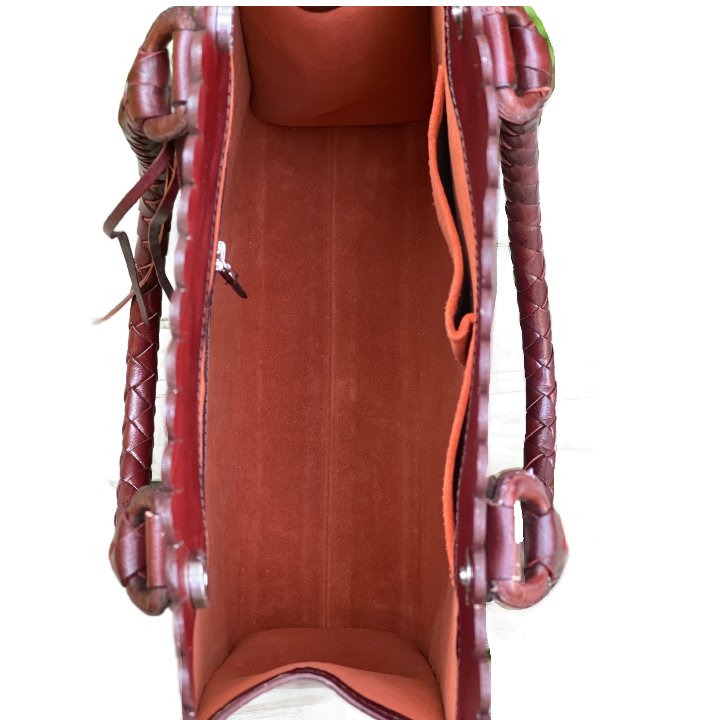 Hand Tooled Leather Tote Bag "CORREAS" by ALLE