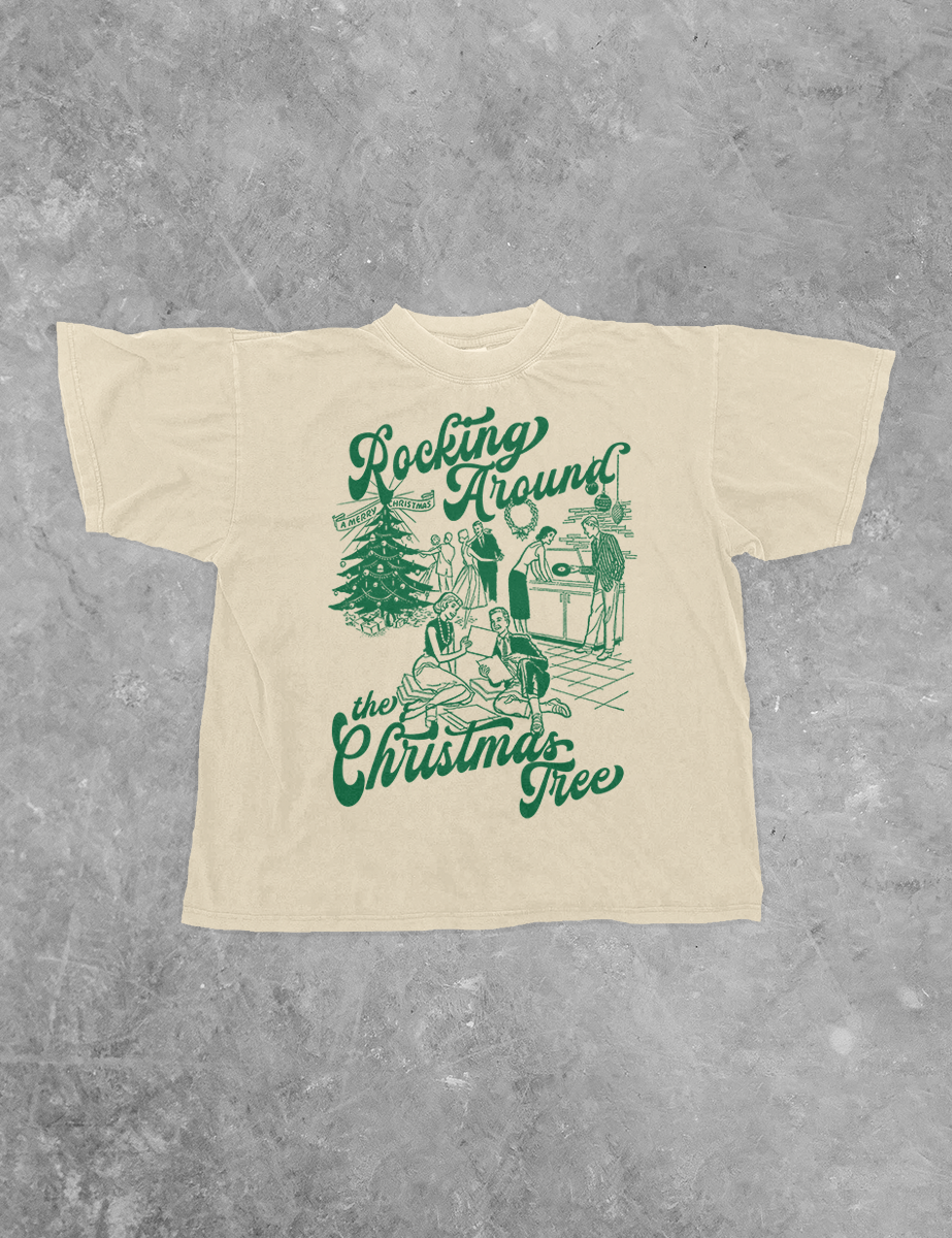 Underground Original Design: Rocking Around the Christmas Tree Boxy Cotton T-Shirt
