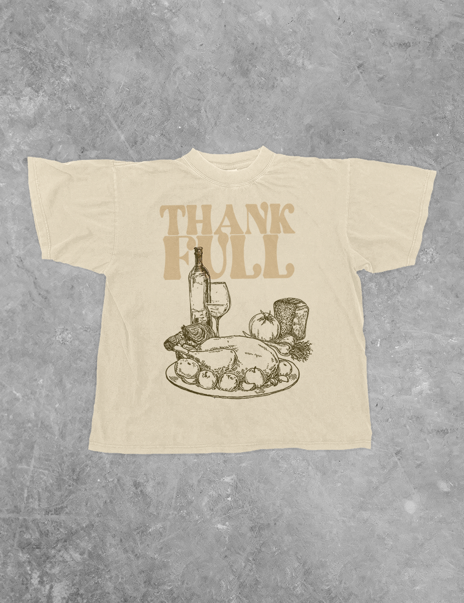 Underground Original Design: ThankFULL, Thanksgiving Boxy Cotton T-Shirt