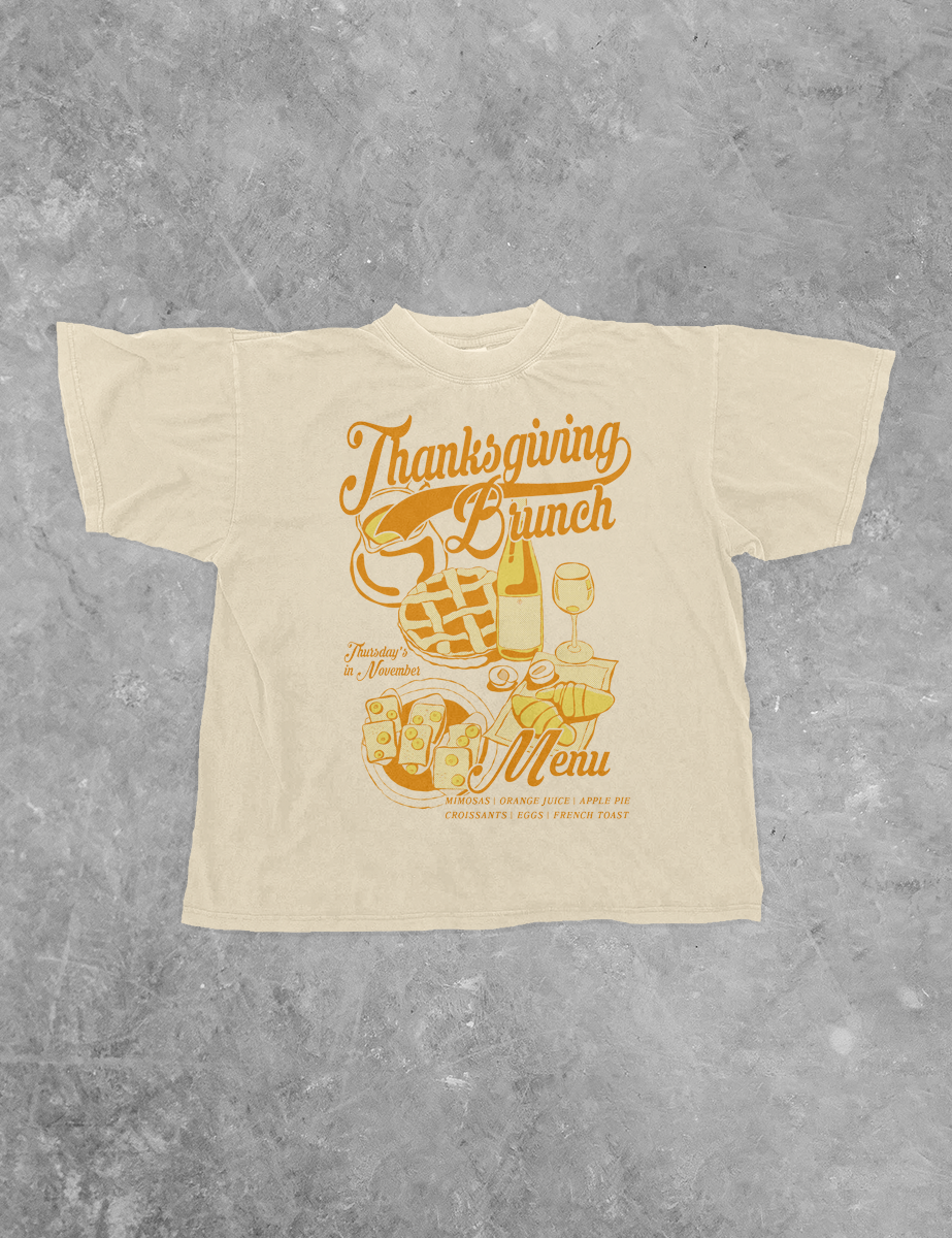Underground Original Design: Thanksgiving Brunch, Fall Boxy Cotton T-Shirt